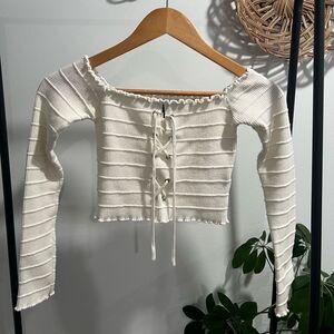 Blue Blush Fitted Crop Top Size Small